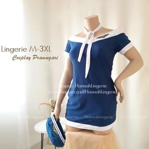 Lingerie BIGSIZE 3XL 2XL XL L M S Asisten Penerbangan Kostum Cosplay Lingerie Pramugari Costume 759