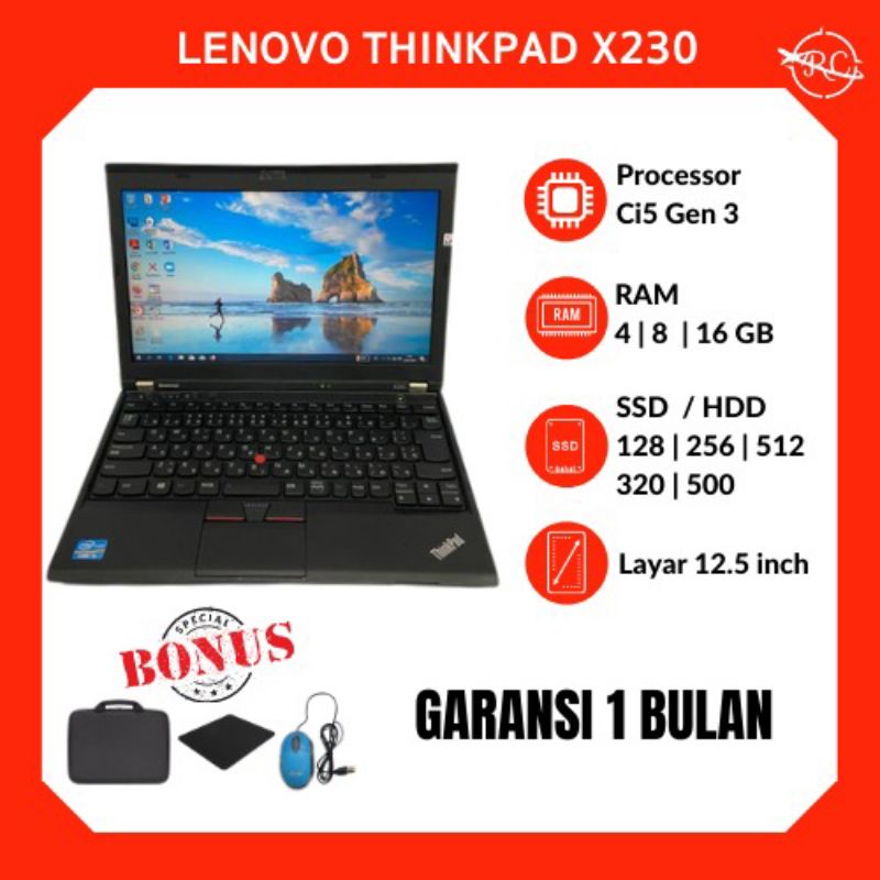 Promo!!! Laptop Lenovo ThinkPad X230 Ci5-GEN3 RAM 4gb/8gb Penyimpanan HDD 320gb/SSD 256gb Like New original berkualitas-0