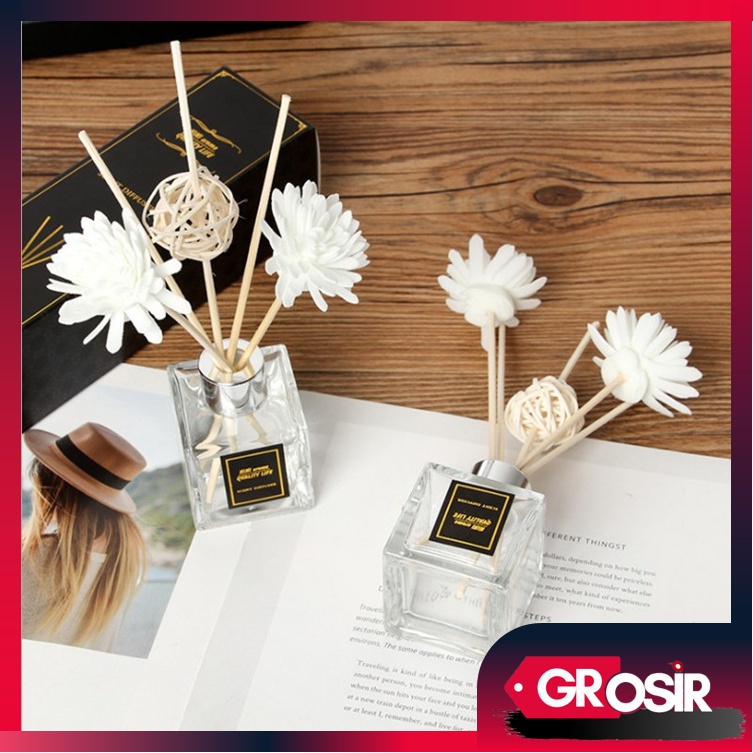 Grosir - H1024 Pengharum Ruangan / Reed Diffuser Aromatherapy / Parfum Essential Oil Hiasan Stik Kayu + Bunga