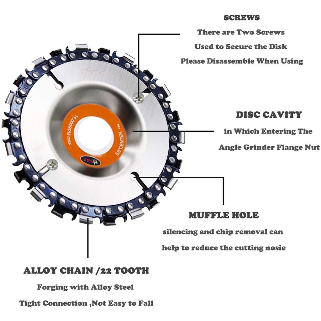 MATA GERINDA CHAINSAW WOOD CARVING DISC MATA POTONG DAN UKIR 4 INCH POWER CARVING CHAINSAW DISCH 22 TEETH