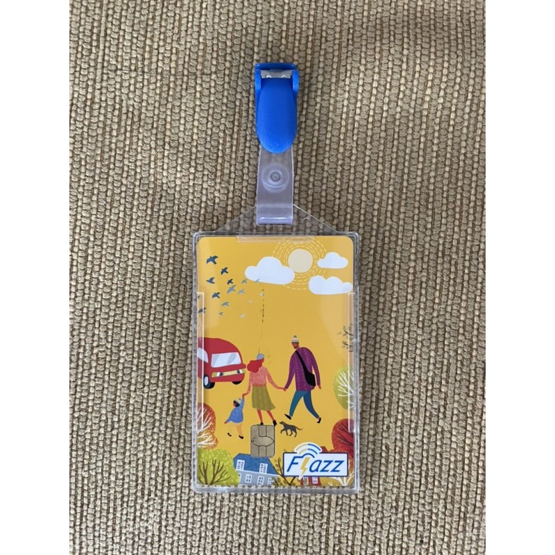 

Tempat id card name tag acrylic akrilik plus penjepit jepit kerang biru