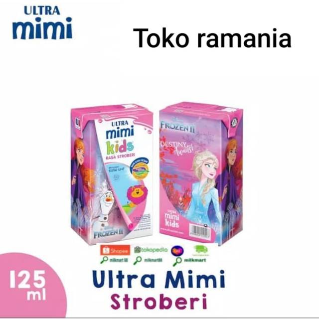 

Susu Ultra Mimi kids rasa strawberry 125ml isi 40 pcs/karton