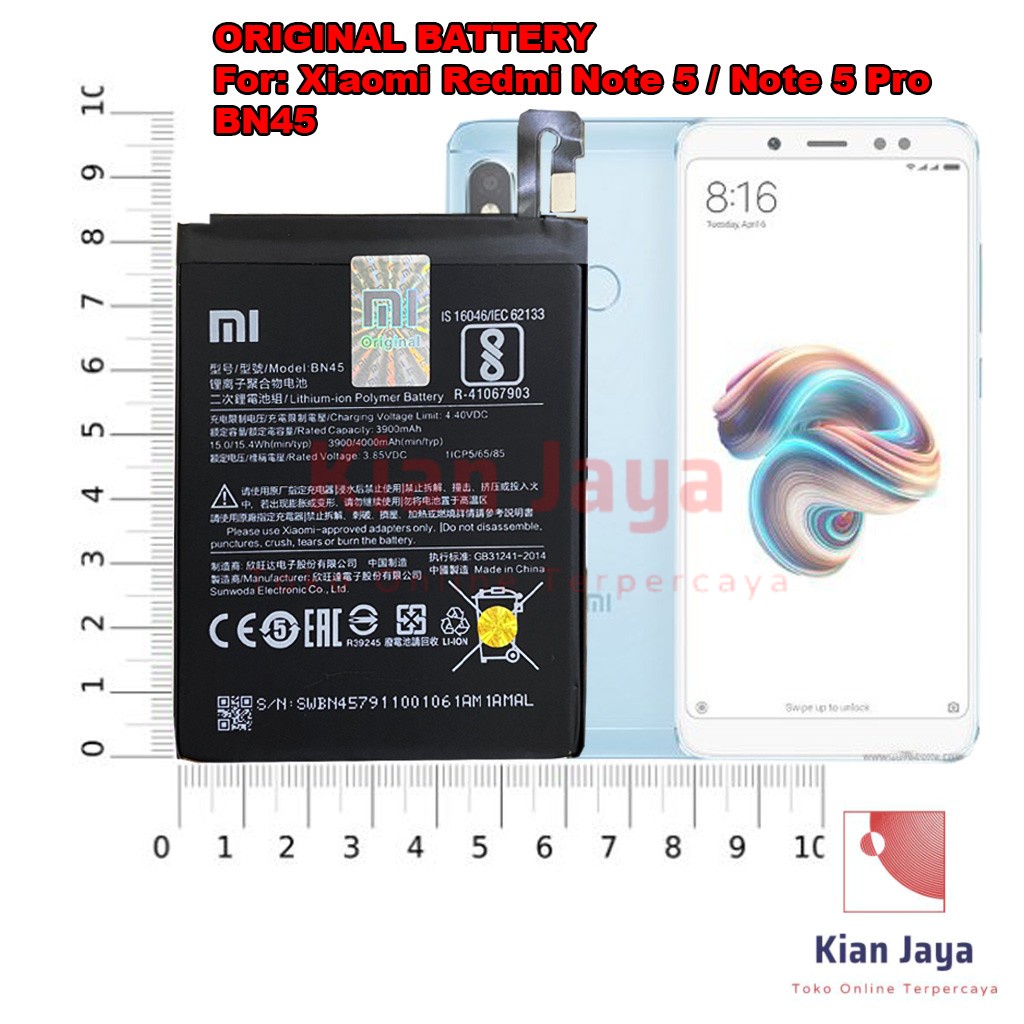 [Garansi 100% Ori] Baterai Xiaomi Redmi Note 5 / Redmi Note 5 Pro BN45 Batre Batrai Battery Hp Xiao Mi Xiomi BN 45 Original