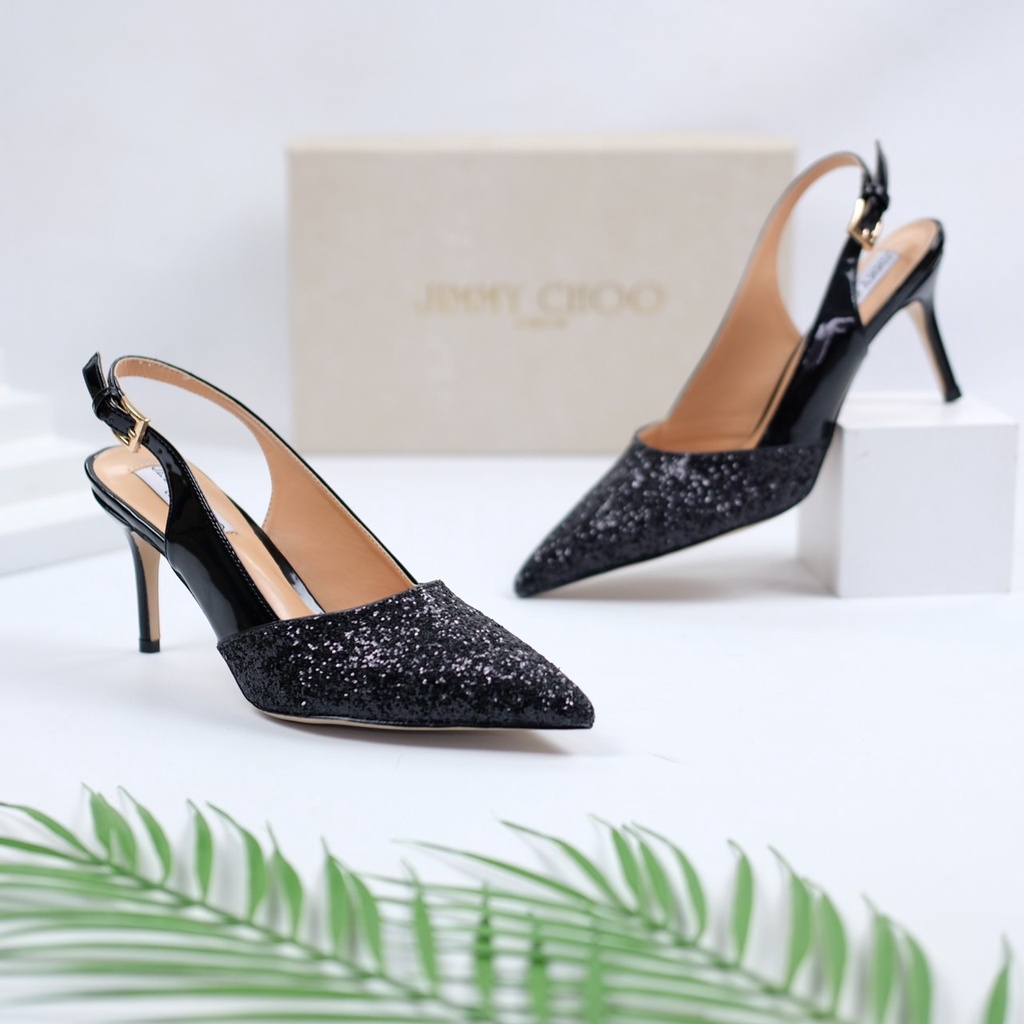 [7.7 Boombastis Sale⚡] - SEPATU WANITA JCS002 GLITTER MULES TALI BELAKANG PREMIUM IMPORT