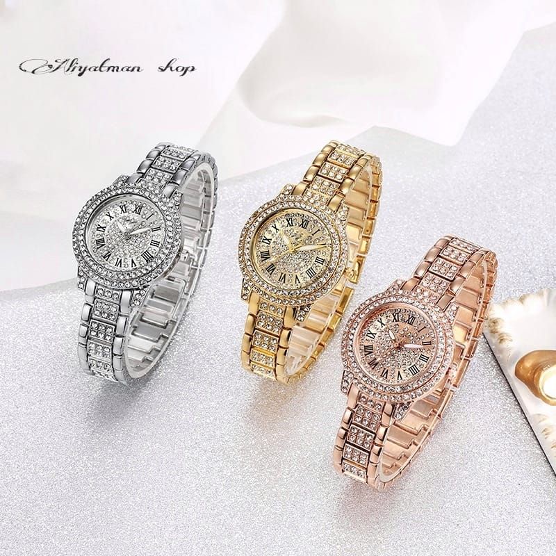 Jam Tangan Wanita Diamond FASHION MIRETE ORIGINAL Stainless Steel  Anti Air  dan Free Bubble_jam tangan wanita kasual permata bayar di tempat