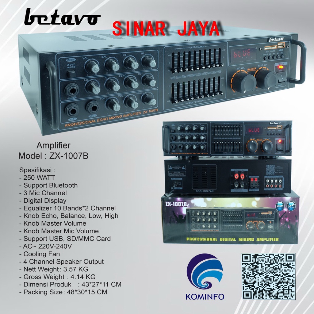 amplifier karaoke Betavo ZX-1007B Bluetooth
