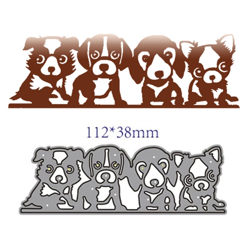 Cetakan Stensil Cutting Dies Motif Hewan Anjing Lucu Bahan Metal Handmade DIY Untuk Anak / Dewasa