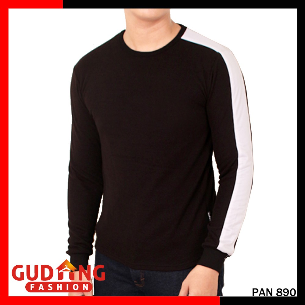 Kaos Panjang Pria Double Strip dengan Lengan dan Pinggang Karet (COMB)