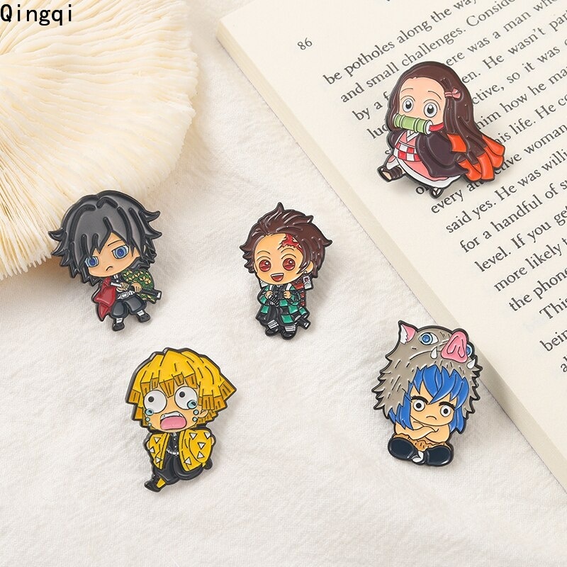 Bros Pin Enamel Desain Anime Jepang Hashibira Inosuke Untuk Aksesoris Ransel