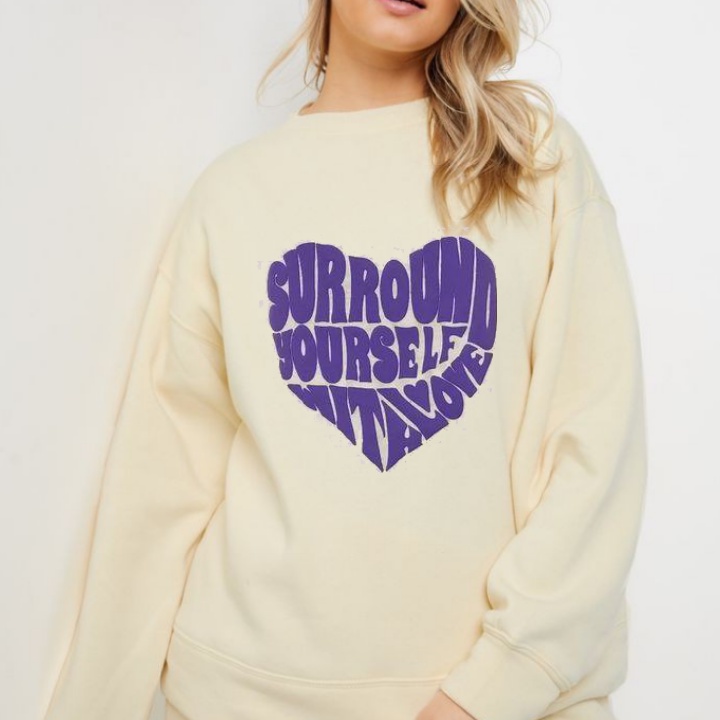 Sweater Crewneck SURROND PURPLY 2XL Oversize Oblong Outerwear Pakaian Blouse Pria Wanita Bigsize Ala Korean Style Kekinian Kasual Fashion OOTD Kece