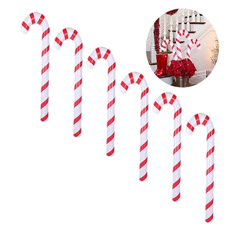 [Christmas Home Decoration Products] [ 1PC Inflatable Christmas Canes Lollipop Balloons ] [Toy Christmas Canes Lollipop Balloon][Xmas Home Decor Accessories]