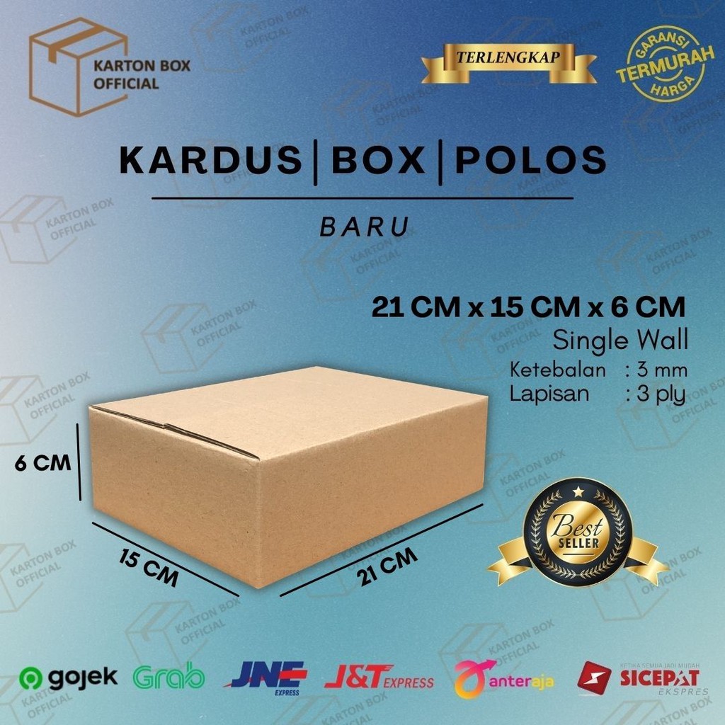

Kardus Karton Box 21x15x6 CM Dus Polos Packing Packaging