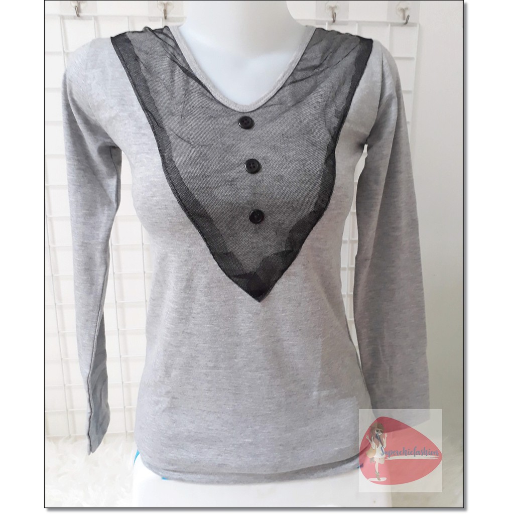 Baju Kaos cewek blouse cewek baju tangan panjang cewek blouse tangan panjang wanita baju lengan panj