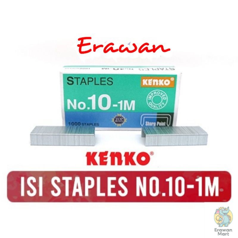 

COD - KENKO ISI STAPLES KECIL NO 10 / ISI ULANG STAPLES NO 10 / 1M HARGA 1 box ISI 1000