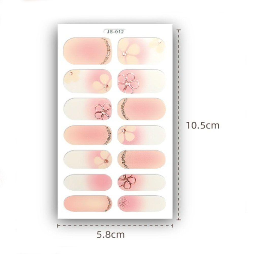 AUGUSTINA Agustina Self-Adhesive Stiker Kuku Wanita Glitter Dekorasi Kuku Salon Kuku Nail Art Slider DIY Nail Decals
