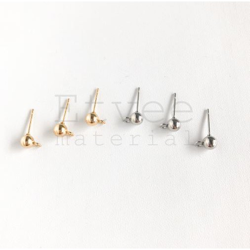 L44 anting tusuk bola stainless steel diy handmade HYPOALLERGENIC earring findings