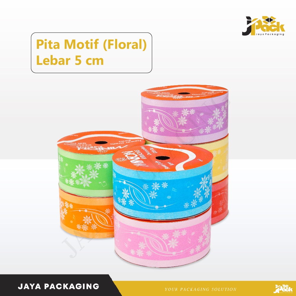 

Pita Motif Floral ( 2" / 5 cm ) Per Roll JayaPakaging/pita/pitakado/pitamotif/hampers