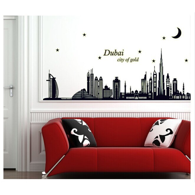 RELIZA Wall Sticker | Stiker Dinding DUBAI CITY OF GOLD GLOW IN THE DARK 60X90 ABQ9616