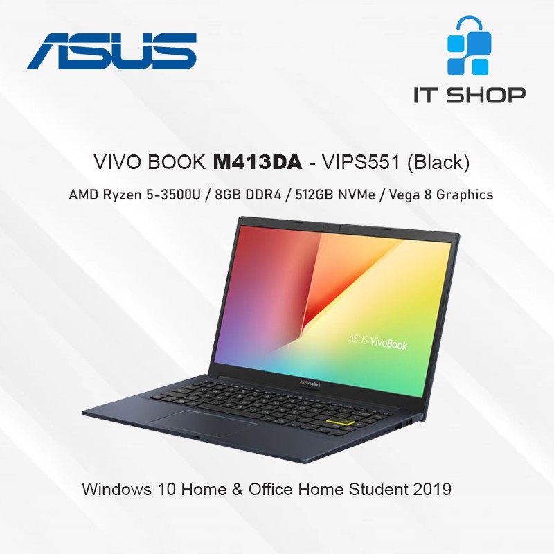 ASUS Vivo Book M413DA-VIPS551 Ryzen 5 - Black | Shopee