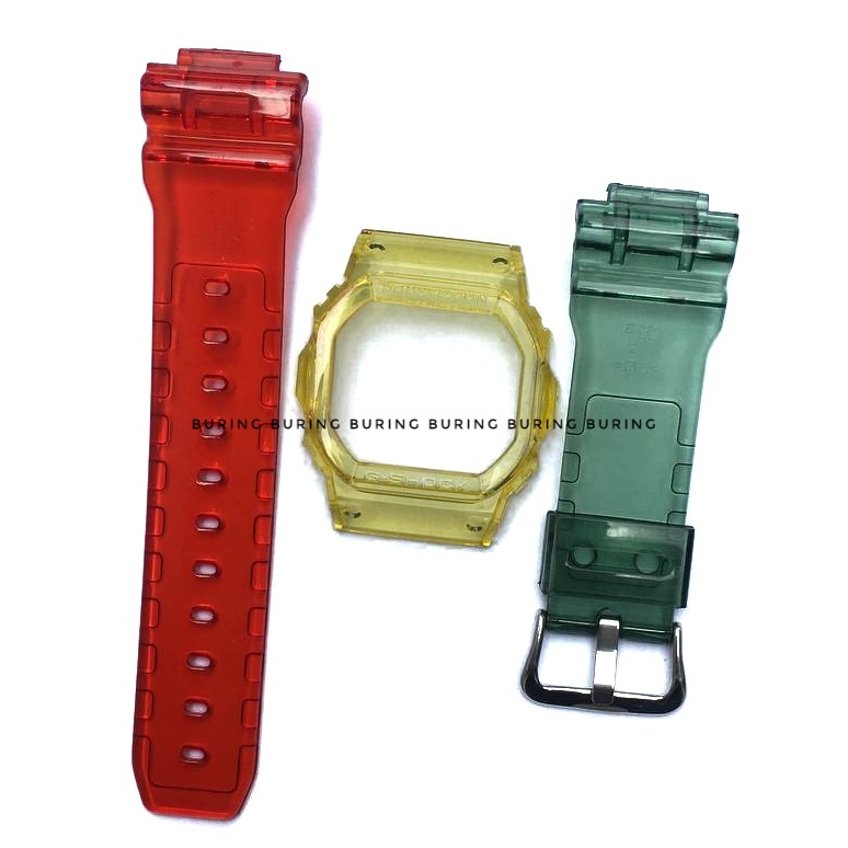 BEZEL STRAP BAND CASIO GSHOCK G SHOCK DW 5600 GW B5600 DW 5030 DW 5035D JELLY CLEAR RASTA