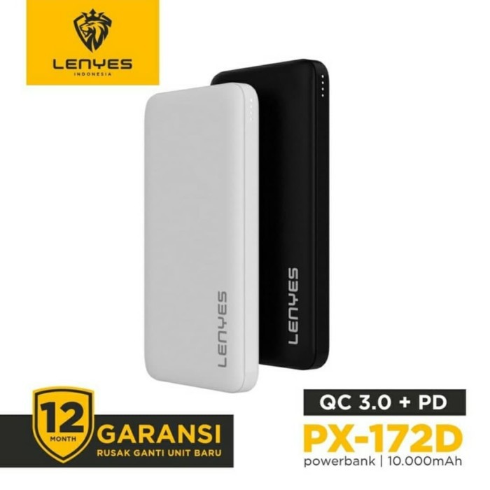 LENYES PX172D 10000MAH POWERBANK FAST CHARGING QC 3.0 ORIGINAL