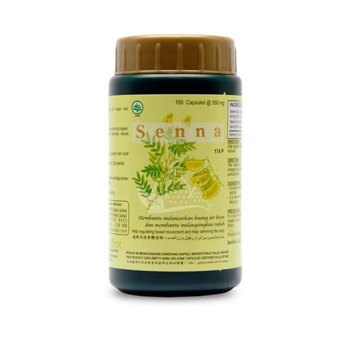 SENNA 100 KAPSUL - Borobudur Herbal - Melancarkan buang air besar dan melangsingkan tubuh