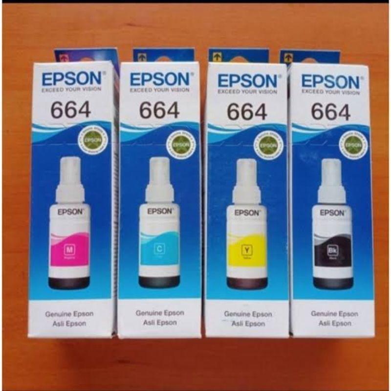 TINTA 664 KEMASAN TERBARU 1 SET BLACK, CYAN, MAGENTA, YELLOW