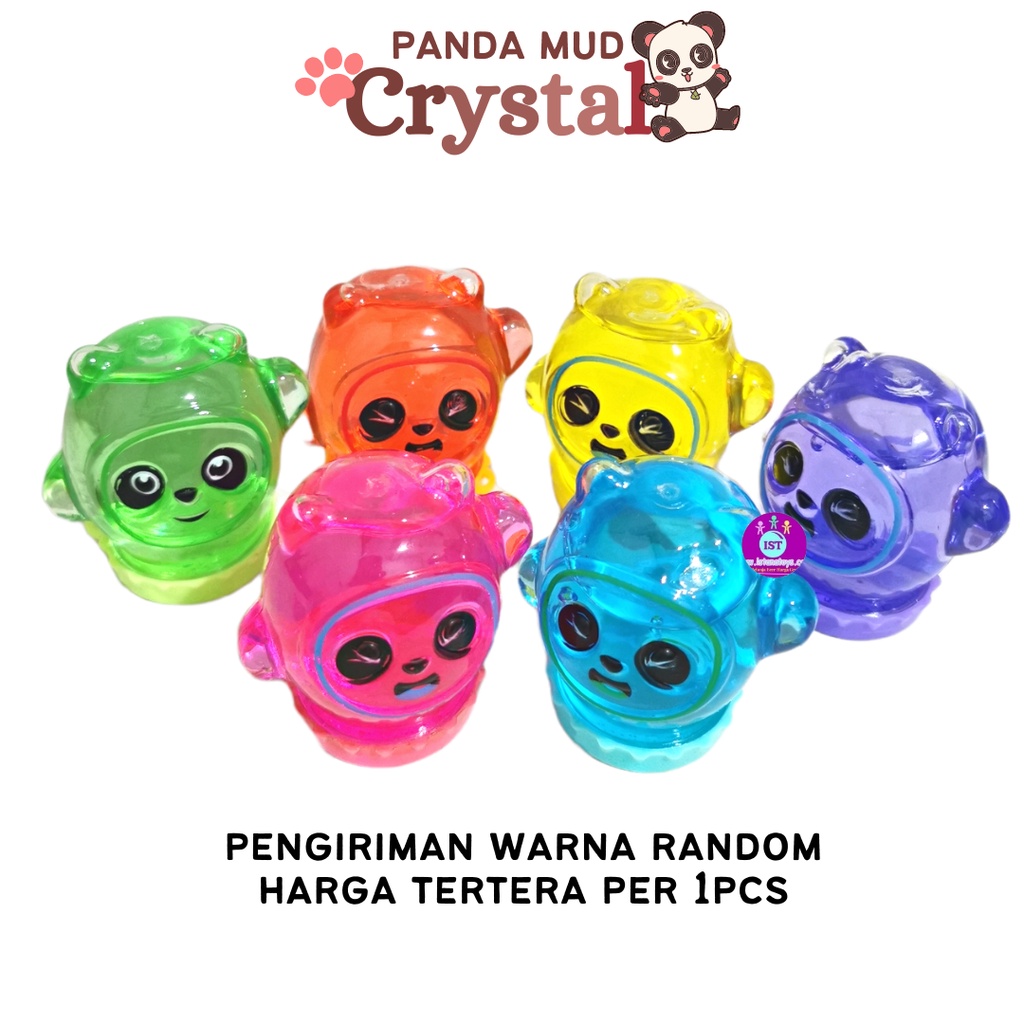 MWN Mainan Crystal Slime Bening bentuk Panda