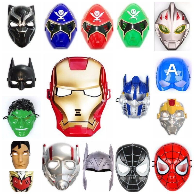 GROSIR TOPENG MAINAN SUPERHERO BATMAN IRON MAN CAPTAIN AMERICA SPIDERMAN THOR HULK TRANSFORMERS