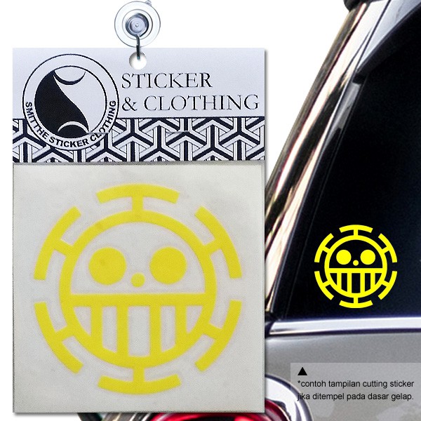 Stiker Trafalgar Law Logo Cutting Sticker Anime One Piece untuk aksesoris Mobil Motor