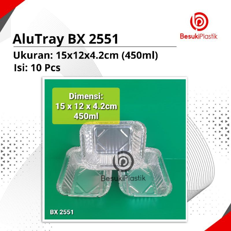 Jual Aluminium Tray BX 2551 / AluTray BX2551 / Tray Aluminium Kotak ...