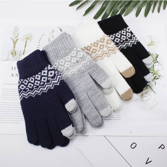 Sarung Tangan Rajut Musim Dingin Touchscreen Winter Gloves Pria Wanita