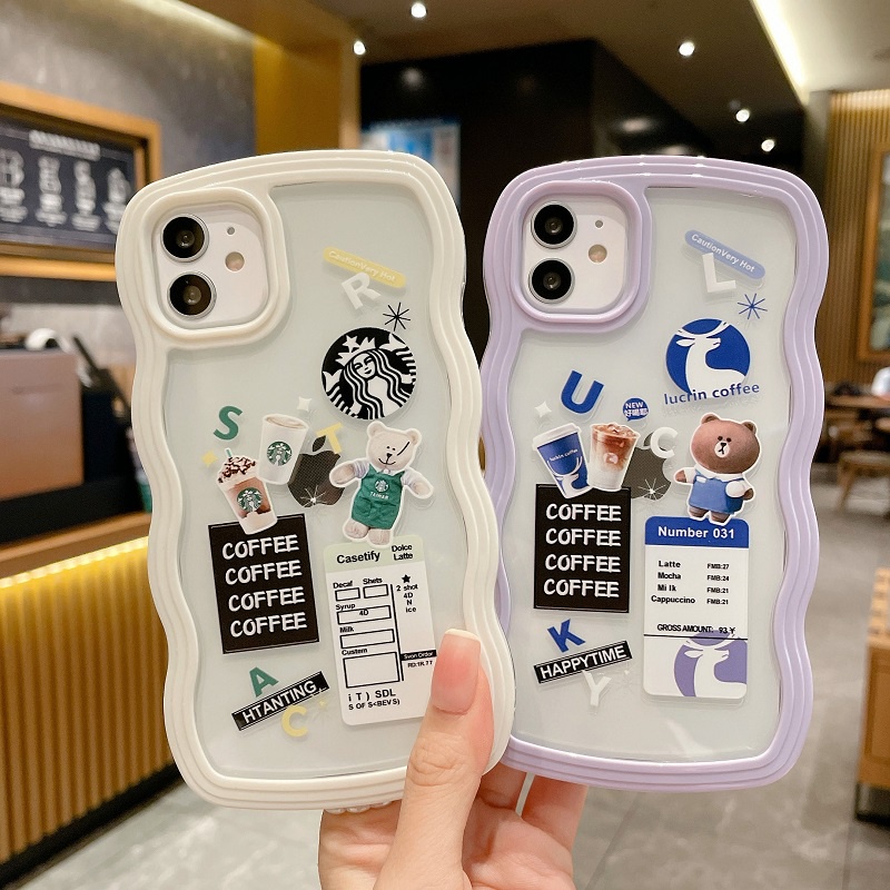 (2 In 1) Casing iPhone 11 12 13 Pro MAX X XR XS MAX Motif Beruang Lucu