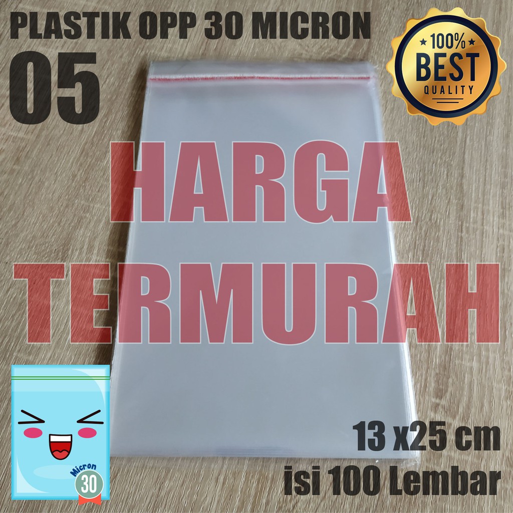 

PLASTIK OPP TEBAL 13 x 25 cm 30 Micron (0,5) PLASTIK KEMASAN ISI 100 PCS