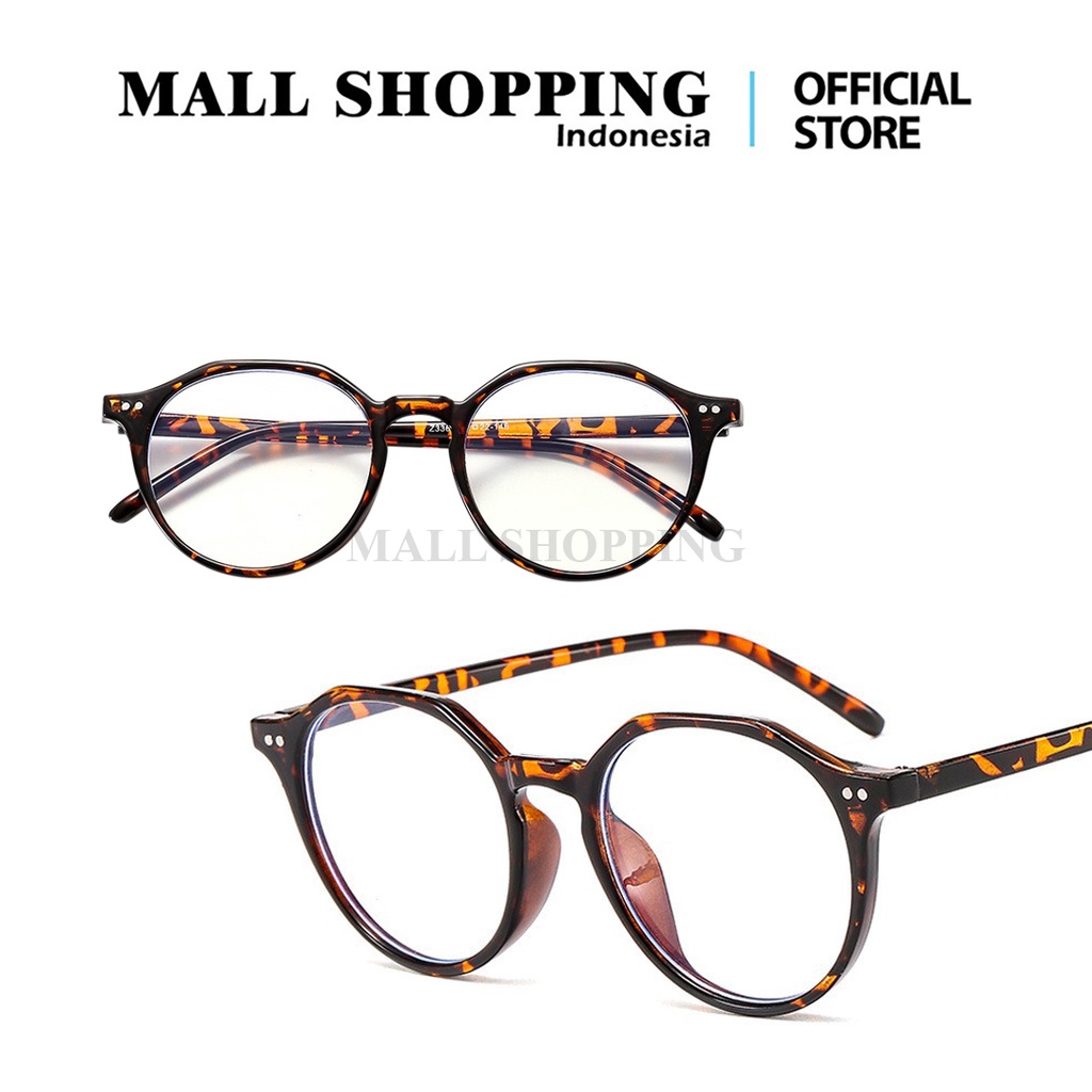 (COD) Kacamata Fashion Frame Bulat Korean Style Kacamata Unisex EyeGlassess MALL SHOPPING