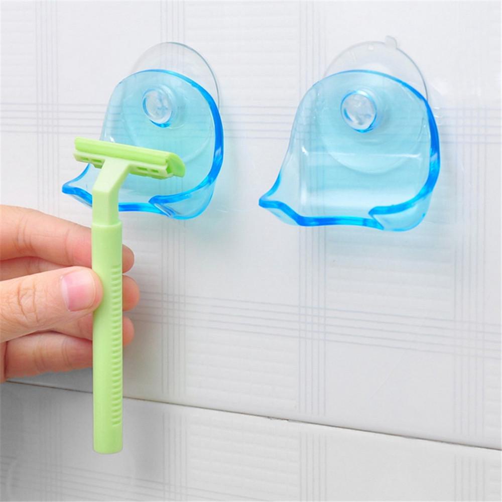 Solighter Razor Holder Seamless Home &amp; Living Razor Shelf Hook Aksesoris Kamar Mandi Suction Cup