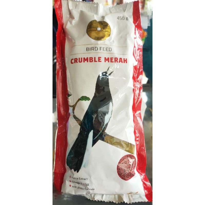 gold coin crumble merah Voer pakan murai anis kacer