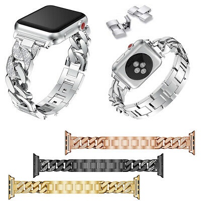 Strap Apple Watch Curb Link Diamond Stainless 38mm/40mm/41mm 42mm/44mm/45mm