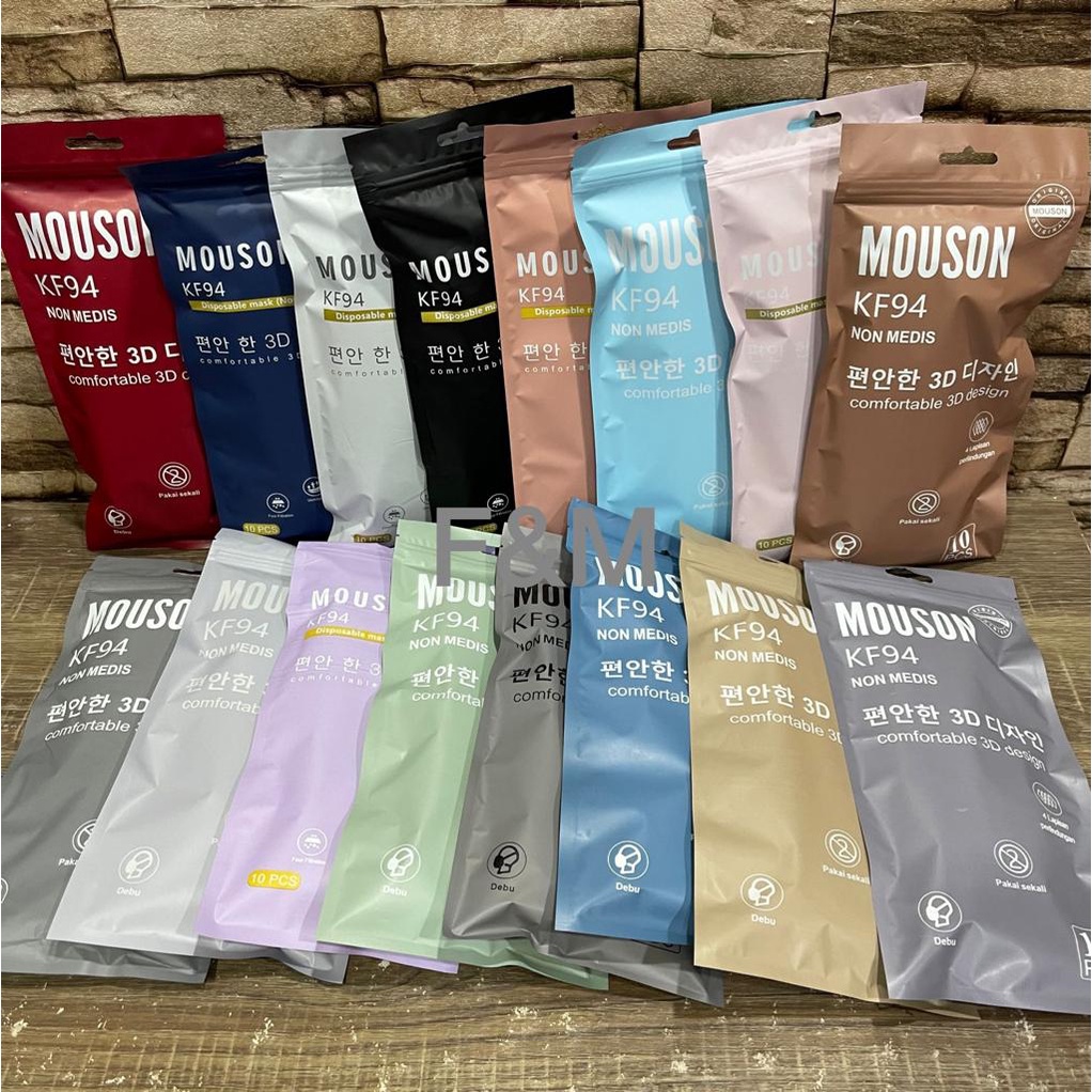 masker KF94 Mouson 1pak isi 10pcs masker mouson embos original / masker / masker face mask /masker kf94 disposable mask / kf94