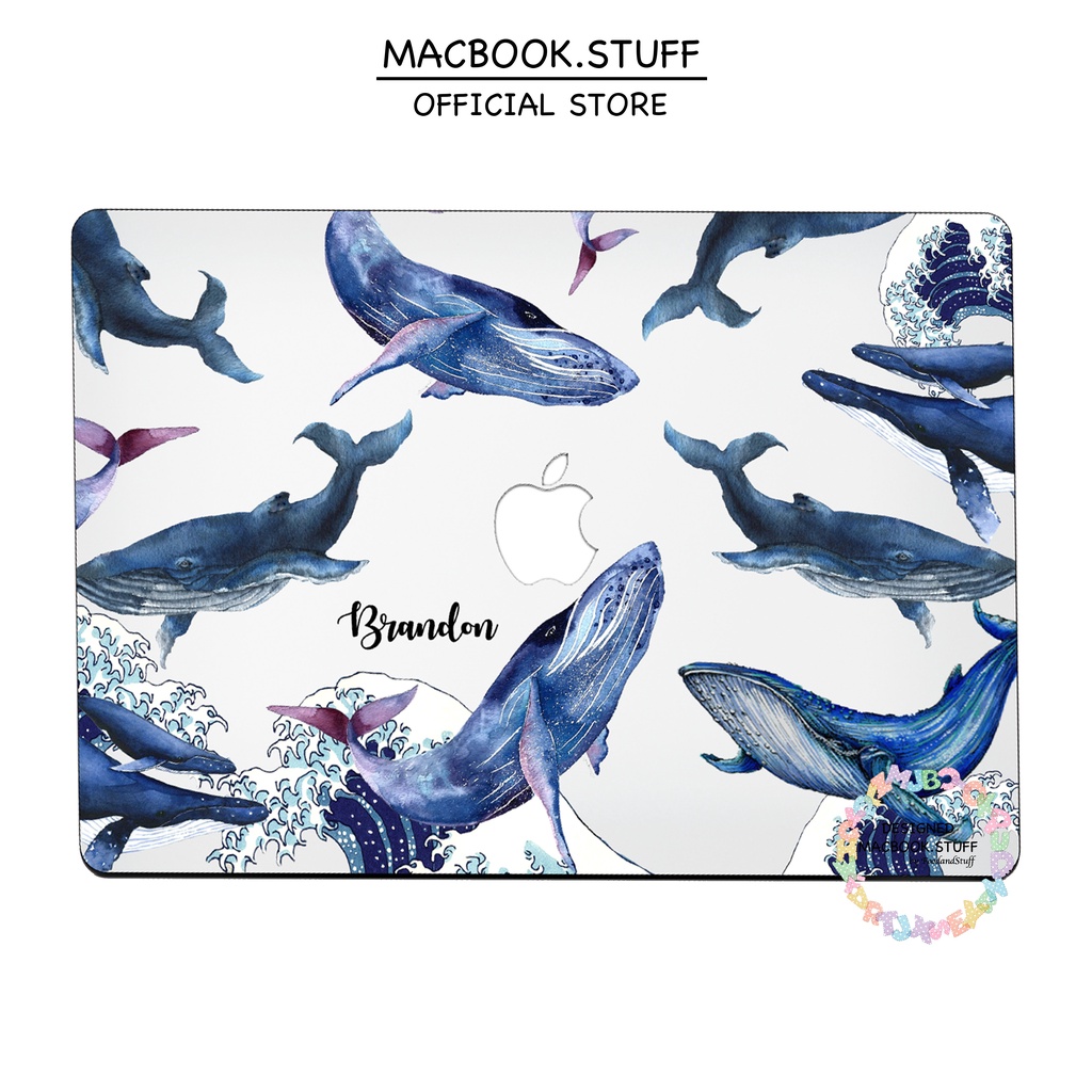 MACBOOK Case CUSTOM BLUE WHALE DESIGN NEW AIR PRO RETINA 11 12 13 14 15 16 INCH NON /  WITH CD ROOM / TOUCHBAR / TOUCH ID / M1 2020 2021 2022