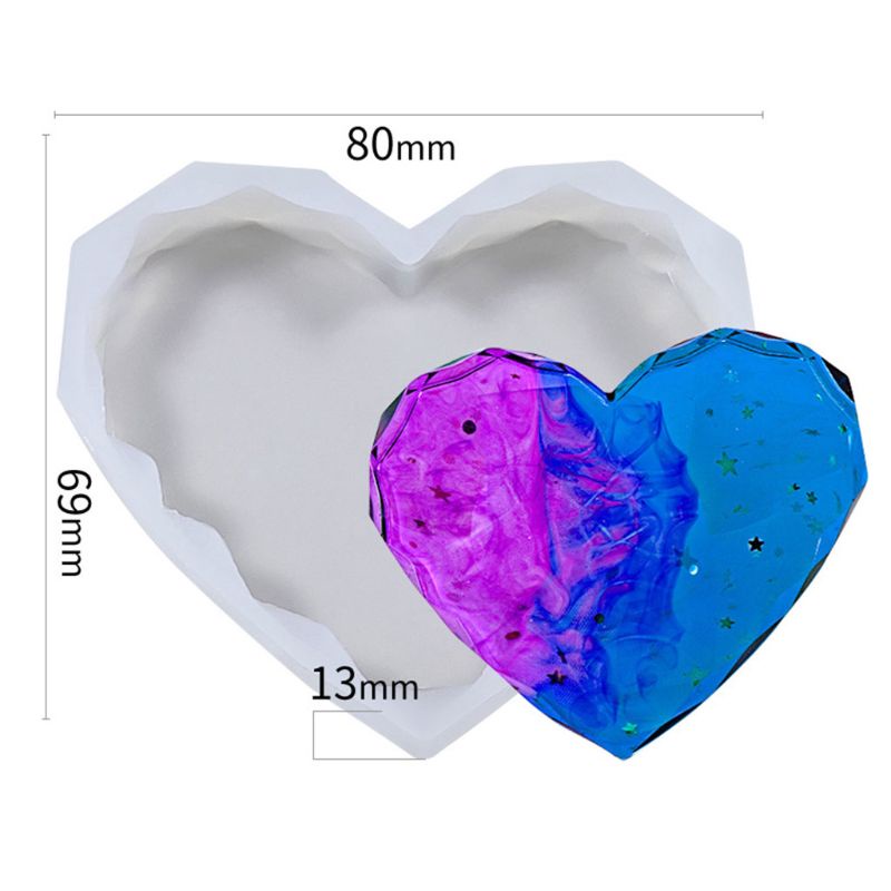 Siy Cetakan Resin Bentuk Hati Bahan Silikon Untuk Kerajinan Tangan Diy