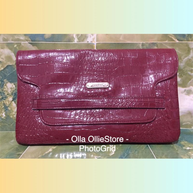 Tas Wanita/Clutch Trendy Merk Noche Warna Marun