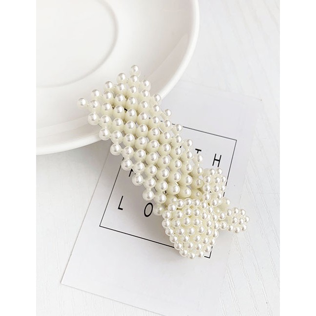 LRC Jepit Rambut Fashion Alloy + Resin Alloy Resin Imitation Pearl Square Hair Clip F67558