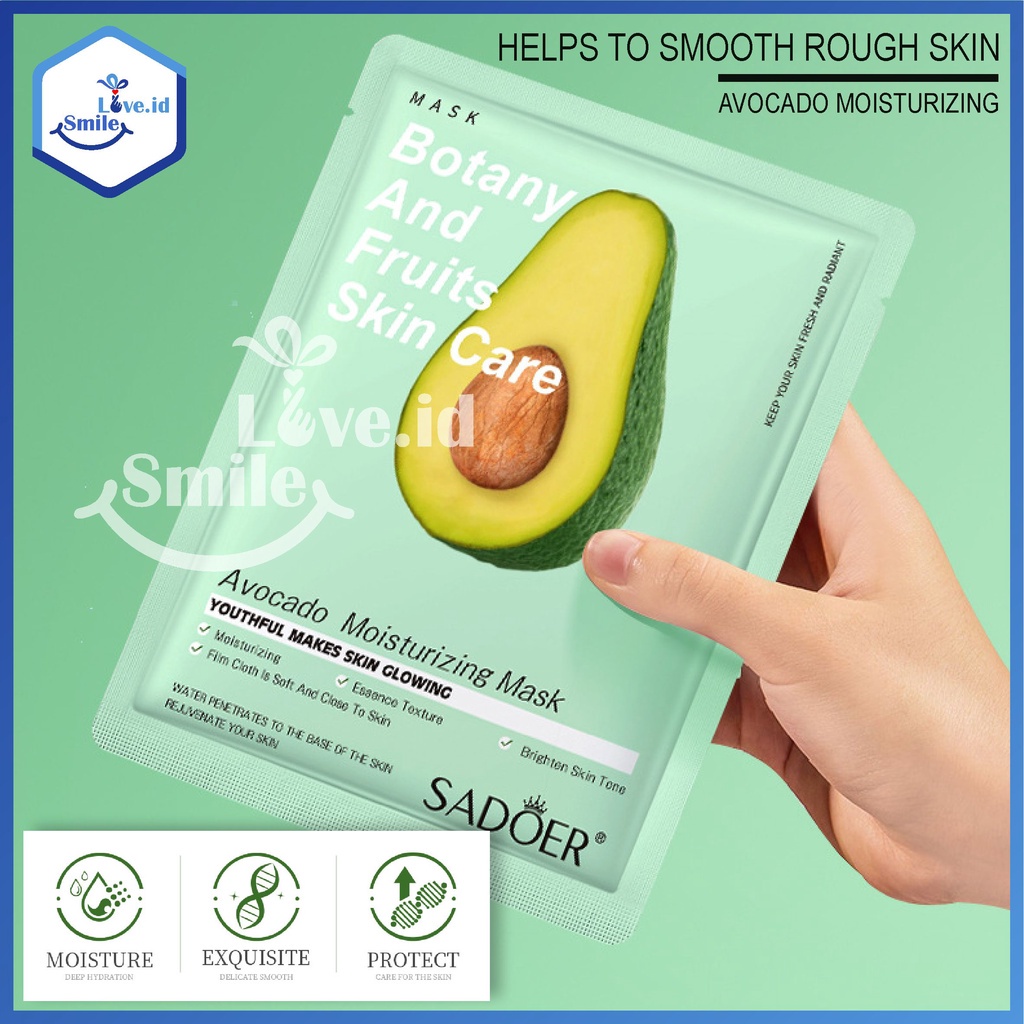 Smilelove SADOER Moisturizing Sheet Mask Botany and Fruits Mask Masker Wajah Buah SAD02