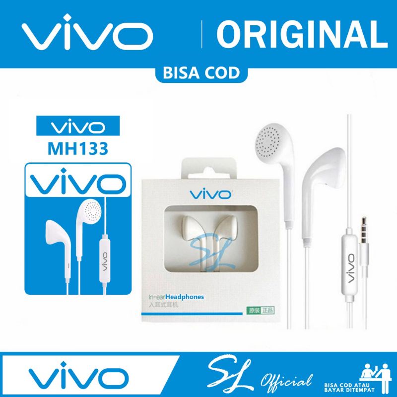 HEADSET VIVO ORI 99% Vivo Y11 Y12 Y12S Y15 Y15S Y17 Y19 Y20 Y20S Y20