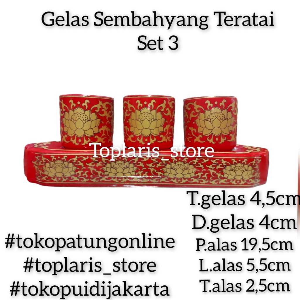 Gelas Sembahyang Teratai Set 3