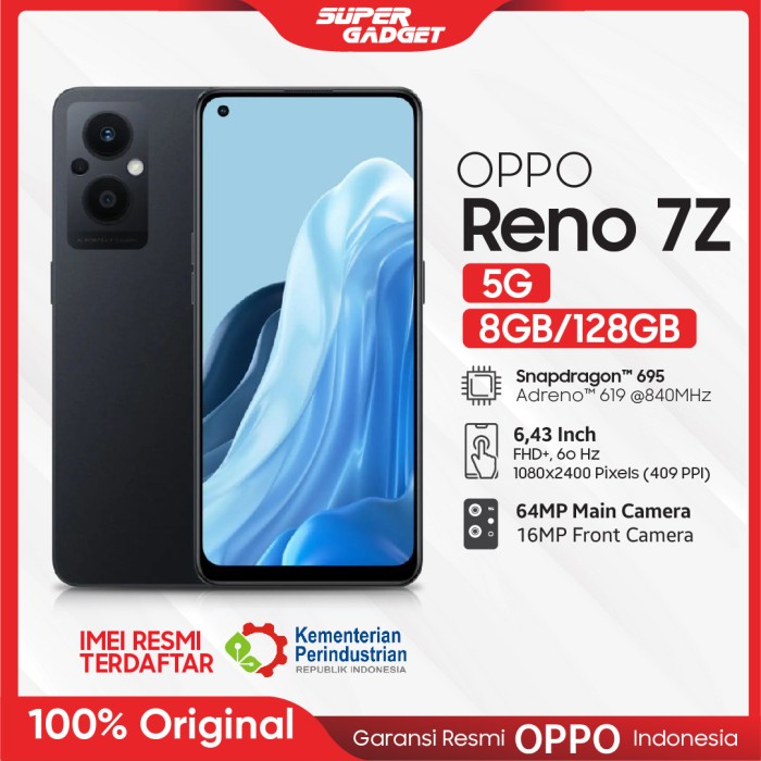 OPPO Reno 7Z 5G 8/128 GB RAM 8 ROM 128 GB Smartphone HP Handphone