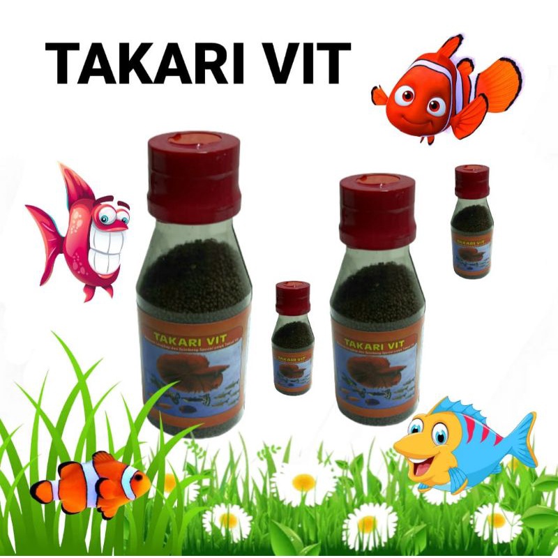 Makanan ikan kecil cupang guppy neon takari vit