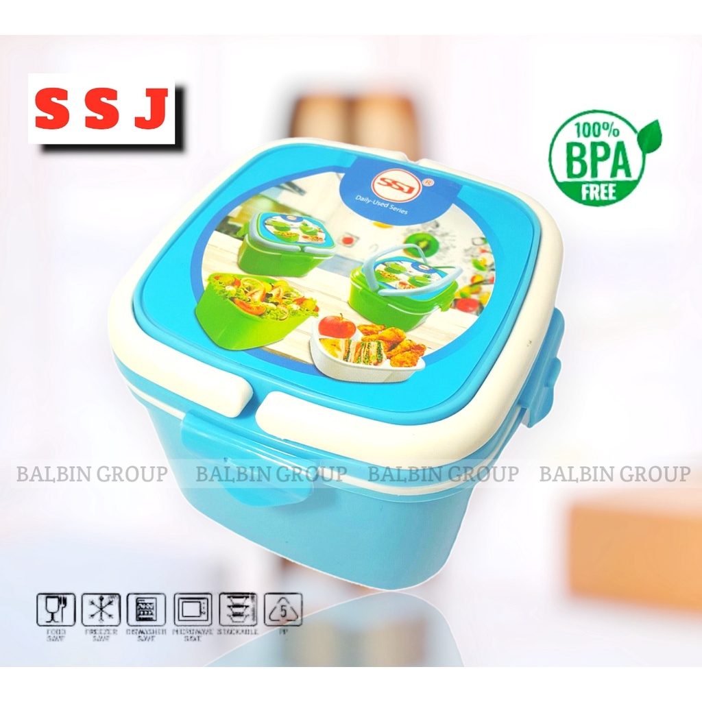 lunch box - rantang makanan - rantang anak - rantang nasi dan lauk - rantang model square gagang - rantang warna - rantang plastic SSJ hause ware best qualty