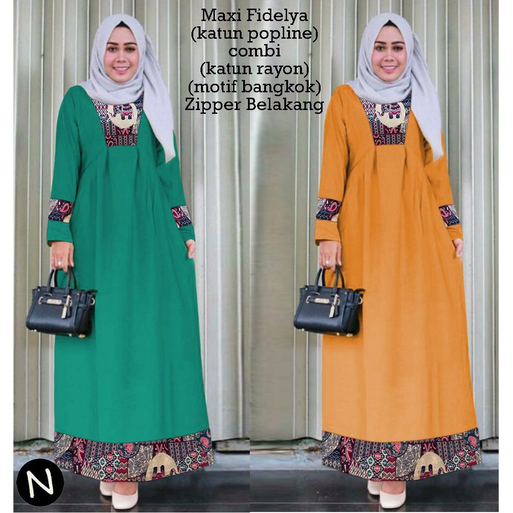 7829/maxi fidelya/maxi dress muslim/long dress muslim/baju muslim
